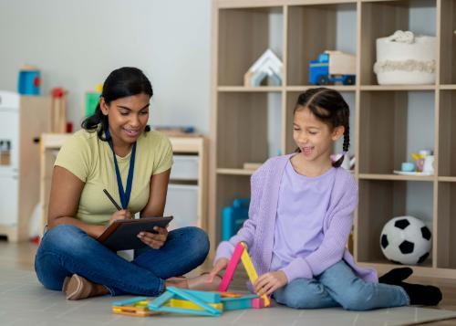 behavior technician with student