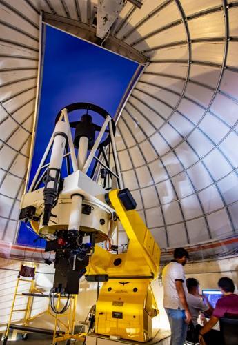 Students conducting research with the Ortega telescope