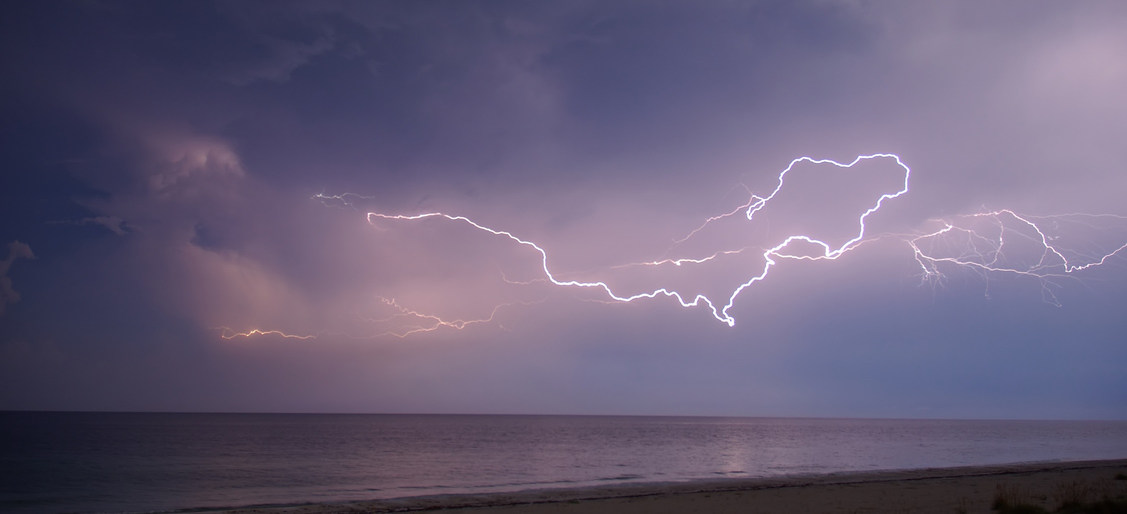 horizontal lightning in the sky near Anna Maria Island