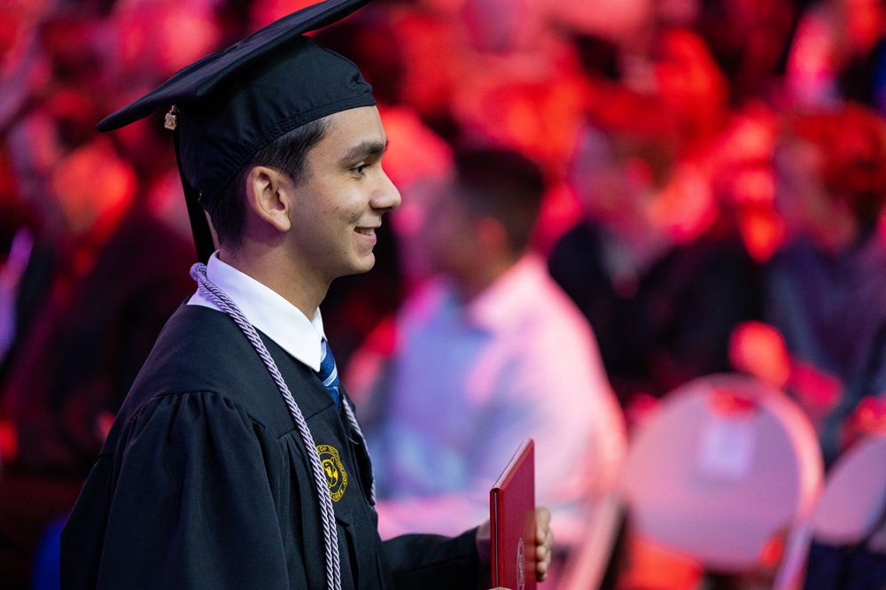 A student at commencement