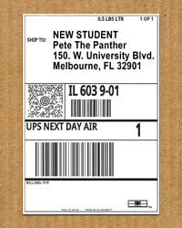New Student Shipping Label Sample